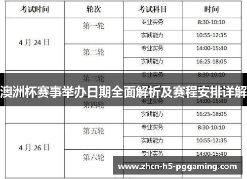 澳洲杯赛事举办日期全面解析及赛程安排详解