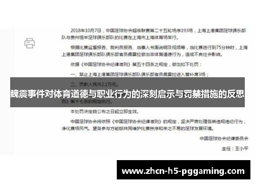 魏震事件对体育道德与职业行为的深刻启示与罚禁措施的反思